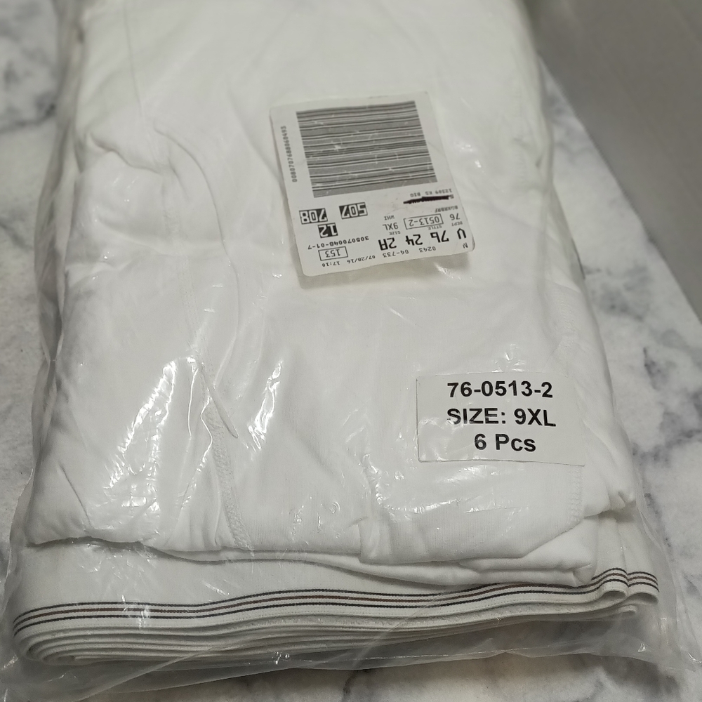 Men's big size 9XL White boxer briefs new package of 6 by Kings Court